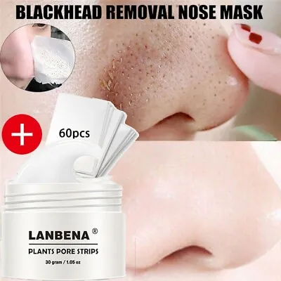 $6 • Buy 1Set LANBENA Blackhead Remover Cream Nose Mask Plant Pore Strips Acne Peel Off
