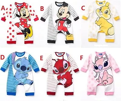 New Baby Boys Girls Disney Long Sleeves Romper One Piece Clothes Size 00012 • $18.95