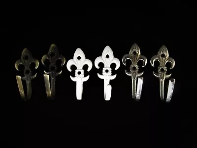 £2.10 • Buy Fleur De Lys Tassel Hooks 5.5cm Regency Metal Wall Door Traditional Tieback Hook