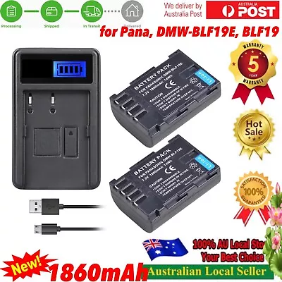 2xBattery +Charger For DMW-BLF19E Panasonic Lumix DMC-GH4 DMC-GH5 DMC-GH3 Camera • $36.89