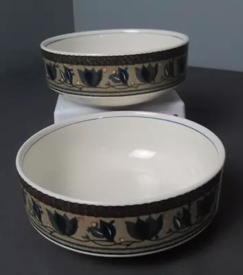 Mikasa Intaglio Arabella 2 Deep No Rim Soup Cereal Bowls - CAC 01 -  J3  Pp • $18.93