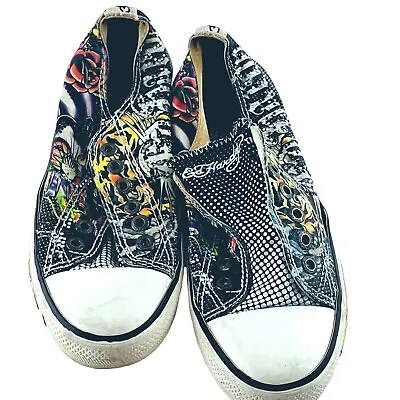 Ed Hardy Women's Slip On Sneakers Size 6 Canvas Colorful Graphic Tigers • $25