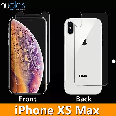 $9.95 • Buy For Apple IPhone XS Max XR NUGLAS FRONT AND BACK Tempered Glass Screen Protector