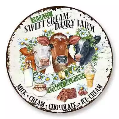 Sweet Cream Dairy Farm DaisyBell Hanging Metal Sign Cows Ice Cream • $9.99