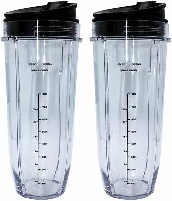 ( 2 Pack ) 32 Ounce Cup With Sip N Seal Lids Compatible With Ninja Auto-iQ IQ 10 • $21.97