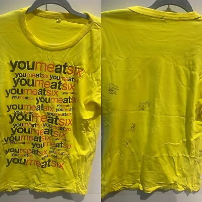 Tshirt Signed Band Tee You Me At Six Size Medium Yellow Autographs • £25