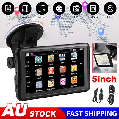 5  4G HD Car Navigation Truck GPS Navigator System Sat Nav Speedcam Free Map • $47.95