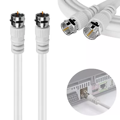 F Type Aerial Lead Coaxial Satellite Cable Male Sky Virgin Media 1 To 20 M Long • £3.45