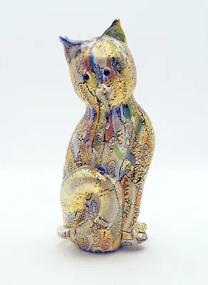 New Murano Millefiori Cat Figurine Italian Art Glass Of Venice Murano Island • $159.99