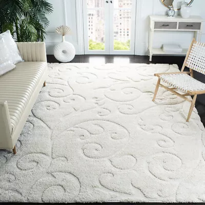 SAFAVIEH Florida Shag SG455-1111 Creme / Creme Rug • $133.72