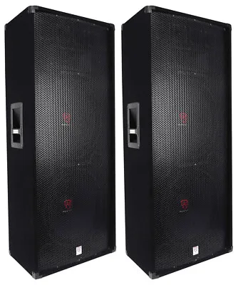 (2) Rockville RSG15.24 Dual 15” 3000 Watt 3-Way 4-Ohm Passive DJ / PA Speaker • $454.90