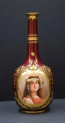 Vienna Hand Painted Artist Signed Vase - Kleopatra • $675