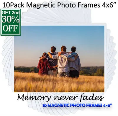$16.99 • Buy 10Pack Magnetic Photo Frames 4X6  Family Photo Holders Fridge Photo Frames  AU