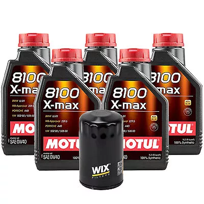 5L Motul 8100 X-MAX 0W40 Wix Filter Motor Oil Change Kit API SN • $72.95