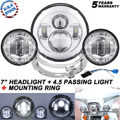 $72.99 • Buy Fits Yamaha V-Star XVS 7 Halo LED Headlight + 4.5  Passing Light + Mount Bracket