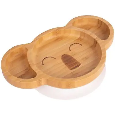 Tiny Dining White Koala Bamboo Baby Suction Plate Toddler Weaning Feeding Set • £13