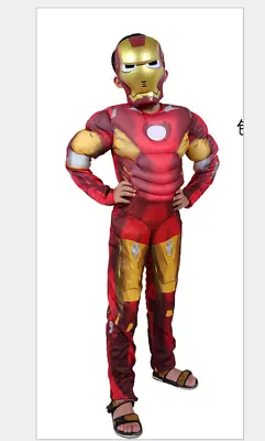 UK Boys Deluxe Iron Man Costume Avengers Superhero Child Fancy Outfit J1 • £24.85