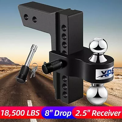 2.5  Receiver 8  Drop Adjustable Towing Hitch Dual Ball Mount Trailer 18500 Lb • $129.99