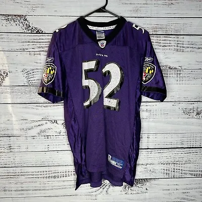 Vintage Reebok Baltimore Ravens Ray Lewis Home Purple NFL Jersey Boys Youth XL • $25.99