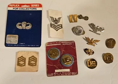 Vtg US Military Collar Rank Insignia Pins Lot Of 13 Variety  • $19.99