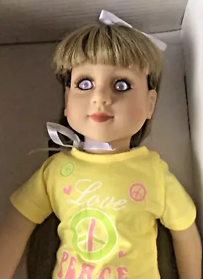 My Twinn 18  Doll SUPER LONG Blonde /Scary White Lavender Blue Eyes Peace PJ`s • $84.99