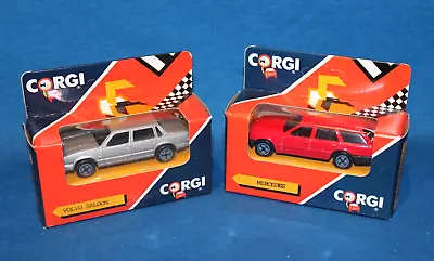 CORGI MERCEDES STATION WAGON & A VOLVO SALOON - BOTH SEALED MIB  - Ca1990 • $27.99