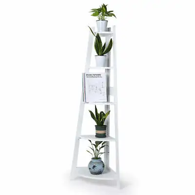 $84.38 • Buy Levede 5 Tier Corner Shelf Wooden Storage Home Display Rack Plant Stand White