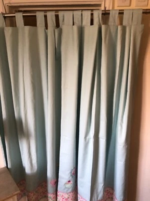 £14.99 • Buy Next Beautiful Duck Egg Cupcake Tab Top Curtains 53 X72 D