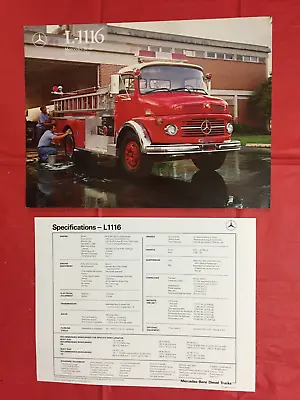 LOT C.1981 MERCEDES-BENZ  L-1116 TRUCKS---FIRE TRUCK +  German Truck Brochure + • $2.97
