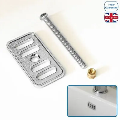 £6.99 • Buy Chrome Bathroom / Kitchen Basin Sink Decorative Overflow Cover Plate And Bolt