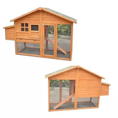 Malaga Large Chicken Coop With Run And Nest Box Hen Duck Rabbit House Hutch Home • £49.95