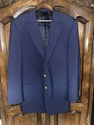 BOBBY JONES Collection Navy Blue Wool 2 Gold Button Blazer Model Coat XL • $0.99