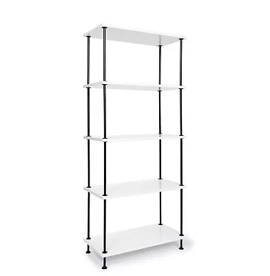 5 Tier Shelving Display Unit Versatile Wall & Pantry Storage Modern Wooden Metal • £37.50