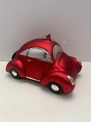 Dept. 56 ? Mercury Glass VW Bug Beetle Car Red Christmas Ornament Large 6.5 In • $16.99