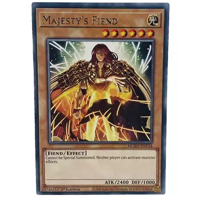 YUGIOH Majesty's Fiend MGED-EN134 Rare Card 1st Edition NM-MINT • £0.99