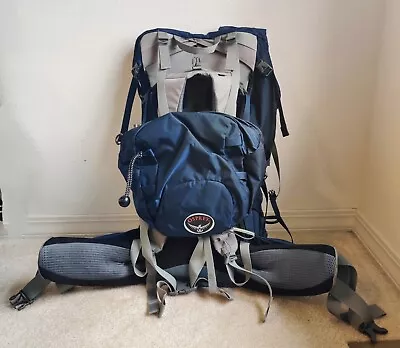 OSPREY Aether 85 Backpack Navy Blue / Grey - Size: Large / L - Used Once!  • $99.99