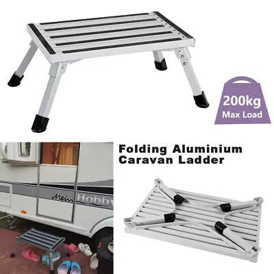 200KG Portable Folding Aluminium Step Caravan Accessories Ladder Stool Trailer • $43.89