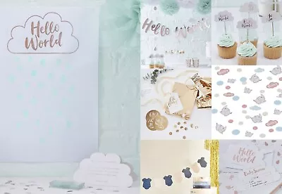 £4.80 • Buy Ginger Ray Baby Shower/Gender R - Game/Invites/Guest Book/Bunting/Table Confetti
