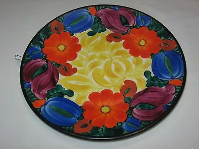 820C Antique J Mrazek Pottery Peasant Art Czechoslovakia 8 1/4  Salad Plate 9of9 • $14