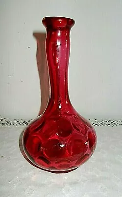 Antique Cranberry Inverted Thrumbprint Barber Bottle Barbershop Lotion Bottle • $60