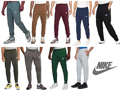 Mens Nike Club Joggers Fleece Jersey Track Pants Sports Loungewear Bottoms • £26.95