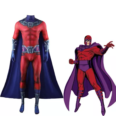 Cosplay X-Men 97 Magneto Jumpsuit Cloak Superhero Adult Kids Bodysuits Costumes • £45.48