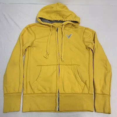 Men’s American Eagle Sweatshirt Size XS Yellow Slim Fit Hoodie Full Zip Sweater • $9