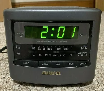 Aiwa Radio Receiver Model No FR-A45U AM/FM Alarm Clock Radio Tested • $10.95