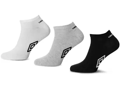 New Men's Official Summer Umbro Trainer Socks White Black Size 6-11 • £9.49