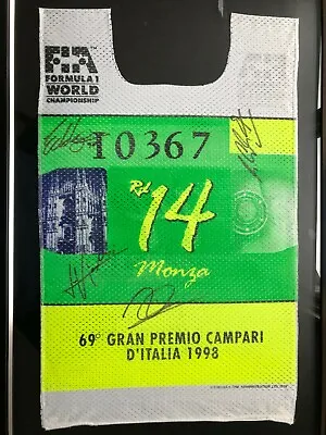 Automobilia/rare-1998 Italian Gp Bib/signed Schumacher/alesi/raikonnen/irvine • $474.99