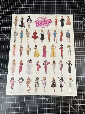 Vintage 1997 Growing Up With Barbie Doll 16 X 20 Wall Art Poster Mattel 1990s • $17.49