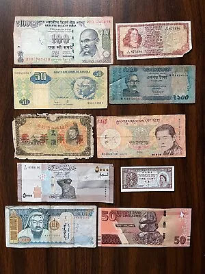 Collection Of 10 Mixed World Banknotes Circulated Currency Foreign Paper Money • $10.95