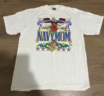 Vintage 90s US Navy Mom Shirt Oneita USA Size XL Military Mother Family • $13.29