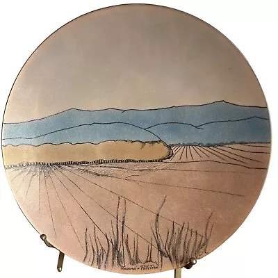 Vintage Enamel On Copper Bowl Mountain Scene Pelletier & Lecours Collectible Art • $179